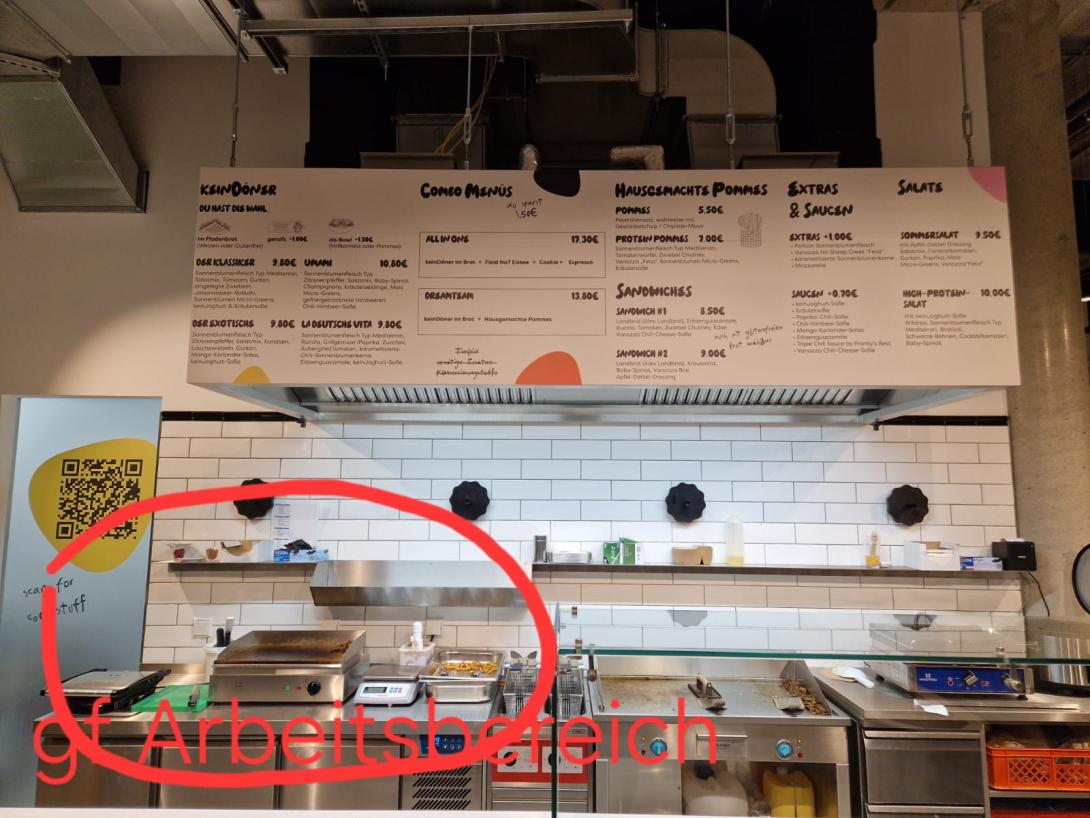 Glutenfreier Arbeitsbereich